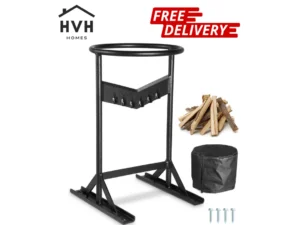 wood splitter, xl log splitter for 8.6" dia. wood, portable "v" shaped finger safty firewood cutter, heavy duty solid steel wedge manual log maker, with protection bag for home campsite