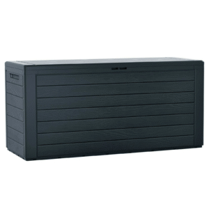 280l water resistant plastic lockable deck box in black