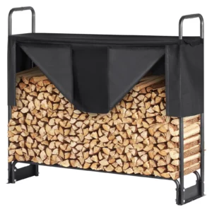 4.3ft outdoor firewood rack with cover, 52x14.2x46.1 inch