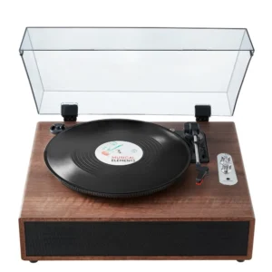 bluetooth vinyl record player 3 speed belt driven turntable 10w speakers