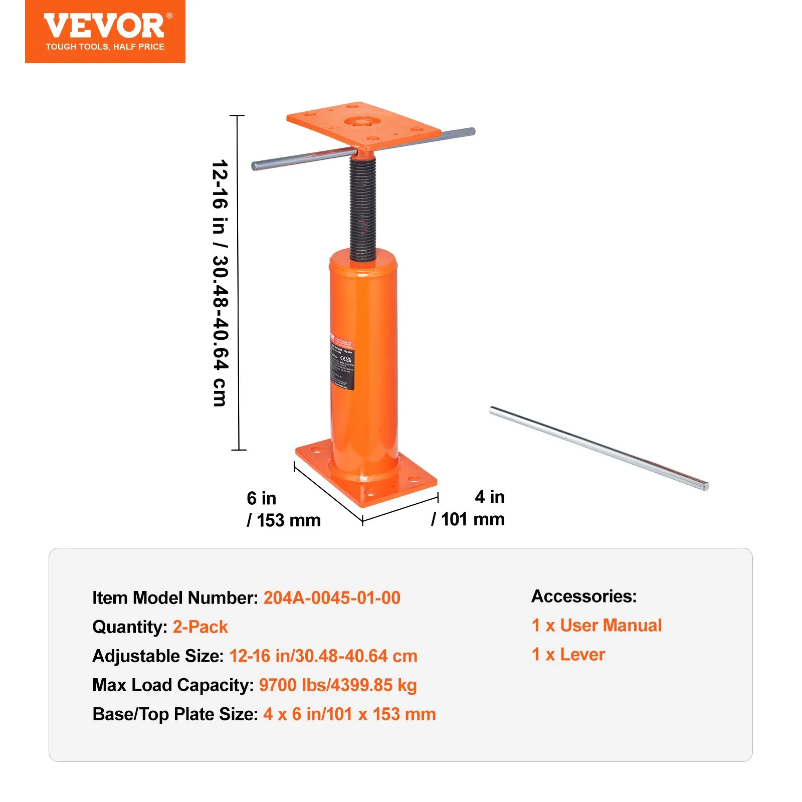 Adjustable Floor Jack Post - Twin Pack - Image 9