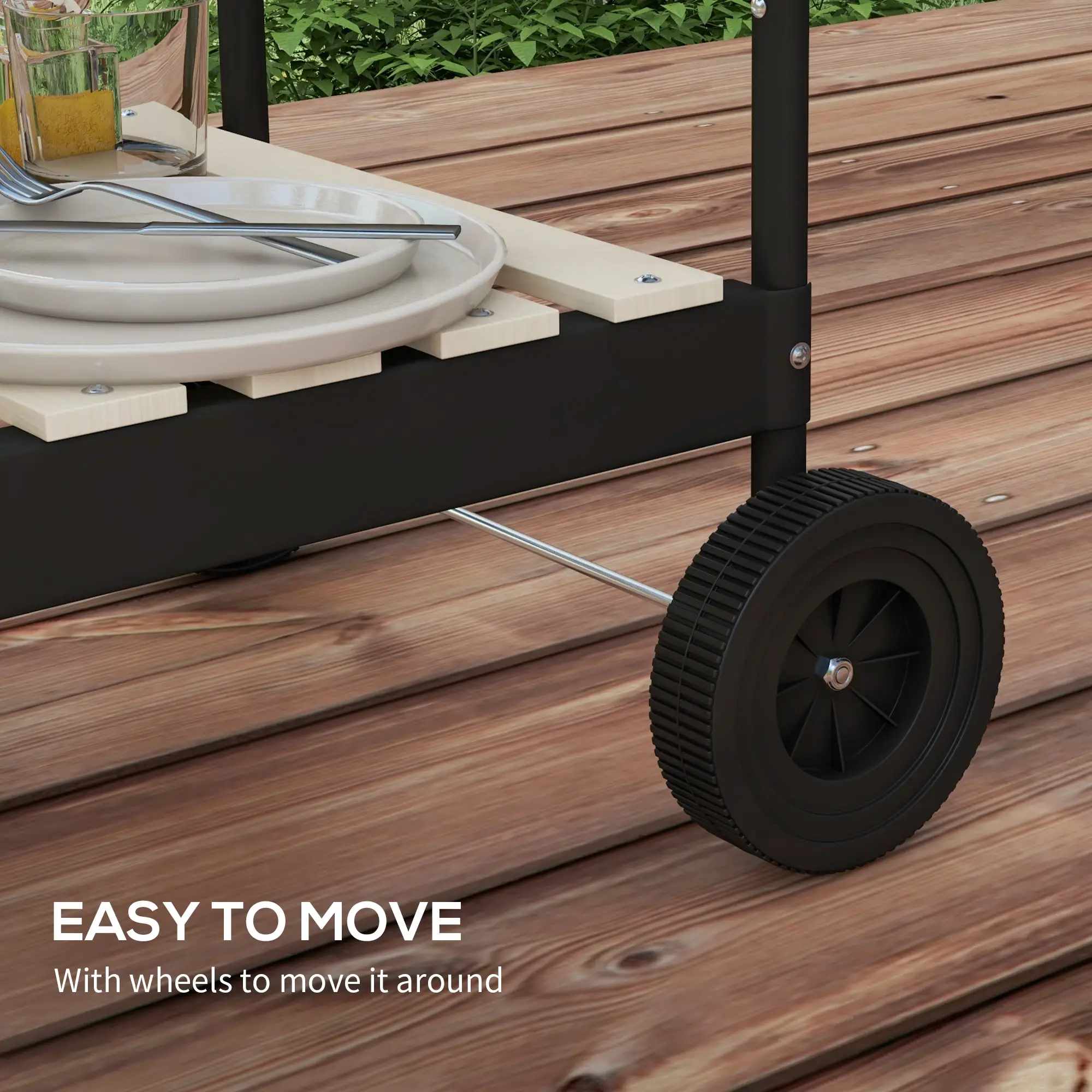 Red Charcoal BBQ with Adjustable Grill Grate - Image 3