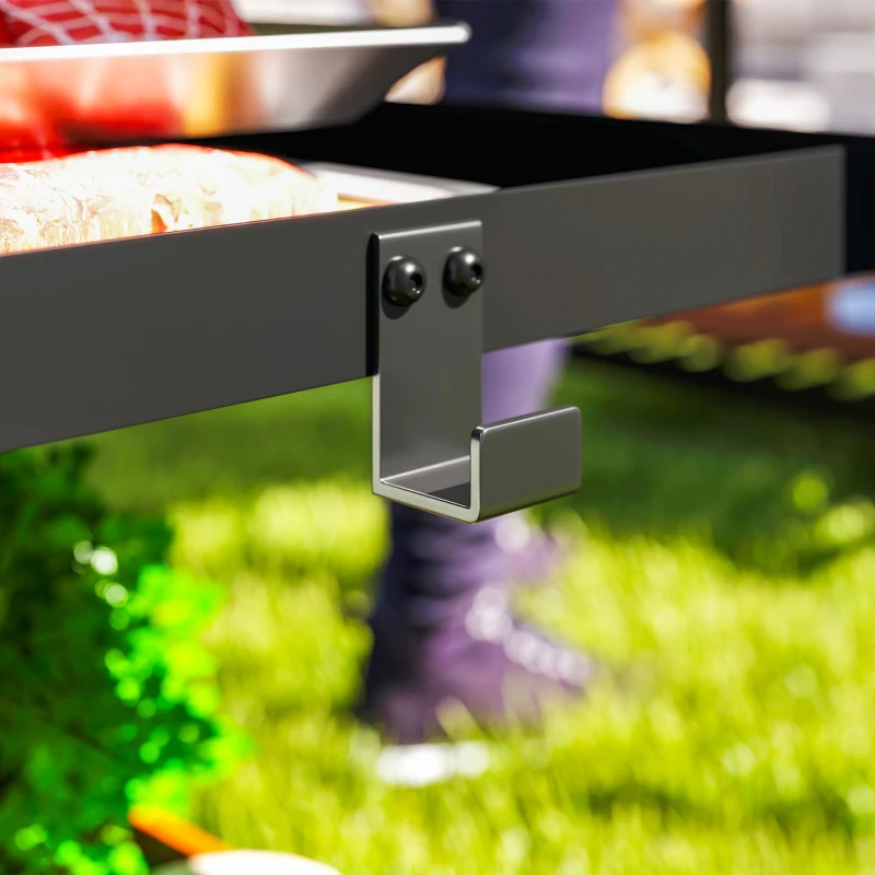 3-Shelf Outdoor Grill & Pizza Oven Cart with Stainless Steel Top - Image 6